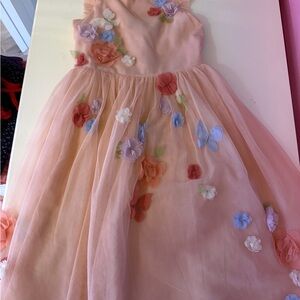 Mini Boden Pink Floral Kids Formal Dress